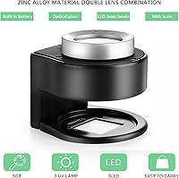Vista 2 de Lupa de monedas 30X, recargable por USB, 6 luces, lupa portátil de metal, lupa de costura, lupa de costura para textiles, herramientas ópticas