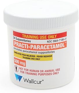 Practi-Paracétamol 500mg Suppositoires (1 Pot) – Produit simulé pour la formation médicale