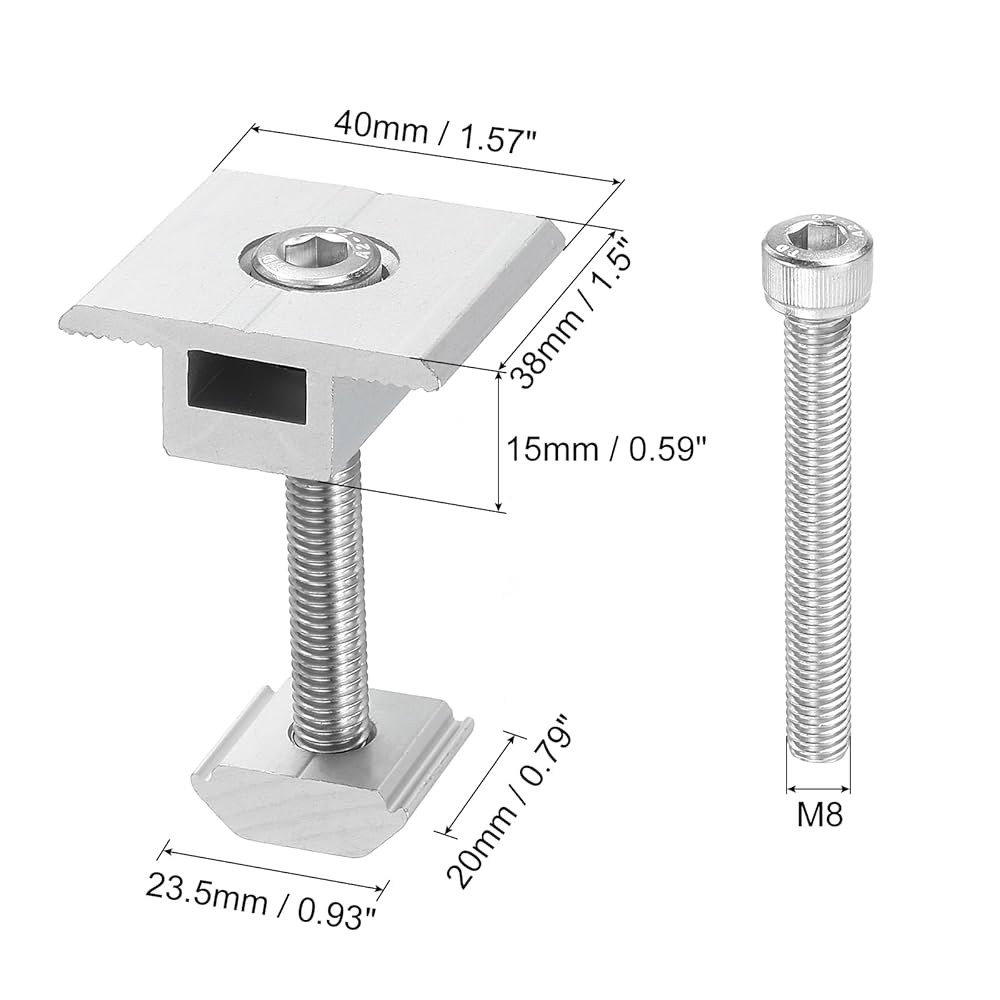 Amazon | uxcell 12個セット ソーラーパネル中間クランプ 45mm