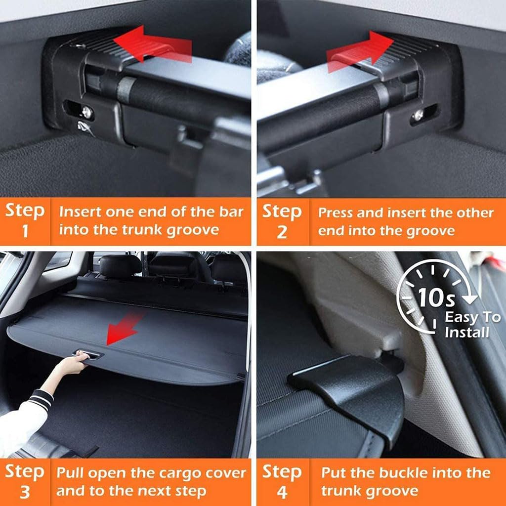 FLYUFO pour Discovery Sport 2015-2023 Car Arrière Rétractable Coffre Étagères,Housse Colis Cargo Coque Couvre-Bagage Coffre Porte-Bagages Rideau ArrièRe Bouclier SéCurité Colis éTagèRe Accessoires