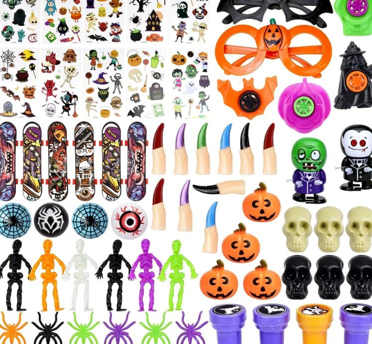 Spiritzohic Halloween Party Bag Fillers Halloween Party Favors Halloween Pinata Stuffers Goody Bags Fillers Prizes Toys Assortment Toys Classroom Prizes Rewards,Toy Bulk Party Bag Fillers-64PCS — image 1