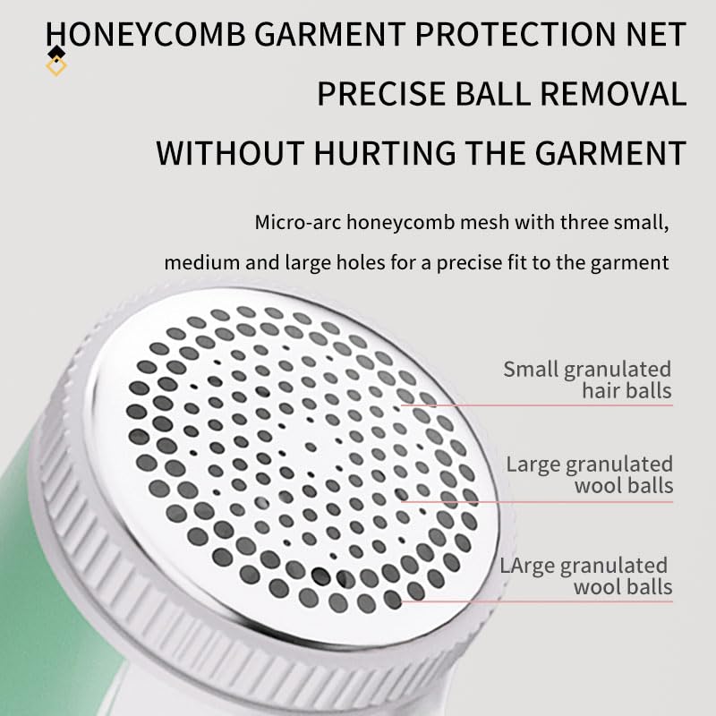 US1984 Lint Remover, Rechargeable, Clothes Shaver, Compact and Portable Fabric Shaver for Woolen Sweaters, Blankets, Jackets, Burr Remover, Pill Remover from Carpets, Curtains (Green) 2