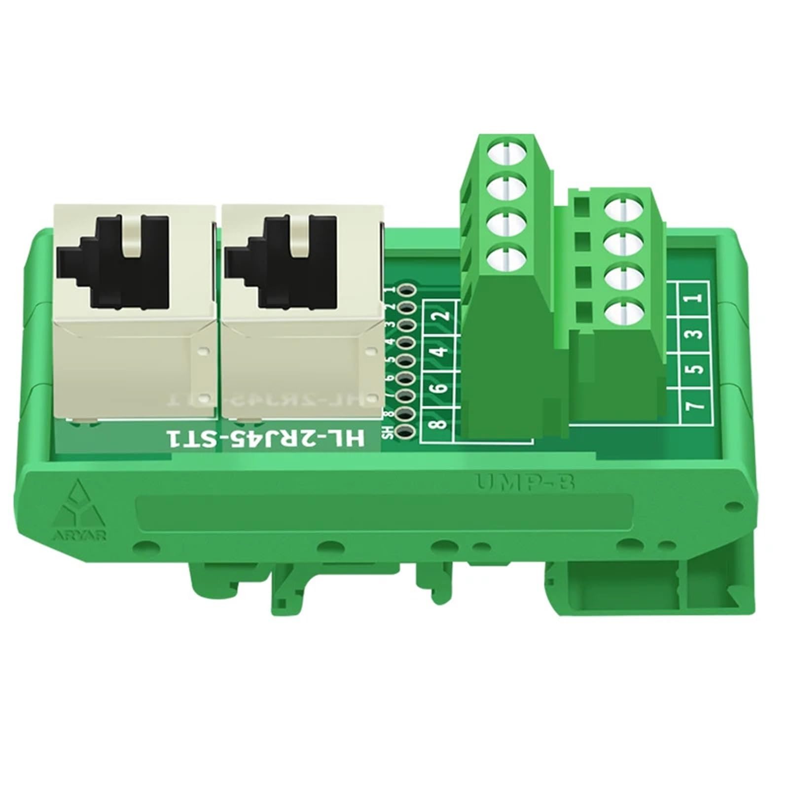 2XRJ45 żeński śrubowy moduł blokowy Termianl RJ45 pionowa płyta rozdzielcza adapter do montażu na szynie din