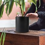 Flower Pots Set of 4, 4/5/6/7 Inch Plant Pot with Drainage Holes, Planters for Indoor Outdoor Gardening Plants, Black