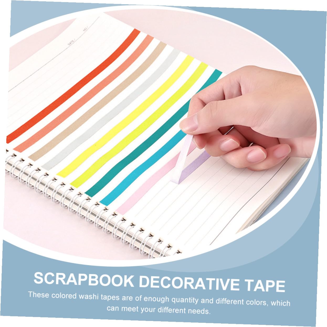 60rollos Cinta de Color Sólido para Scrapbooking Cuadernos y Decoración Material de Papel para Manualidades y Regalos
