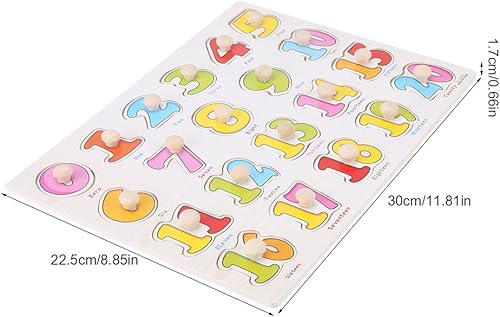 Miniatura 7 de Juguete educativo temprano, númeroanimalfruta, perilla cognitiva de madera, rompecabezas para niños, juguete educativo de aprendizaje con agarre de