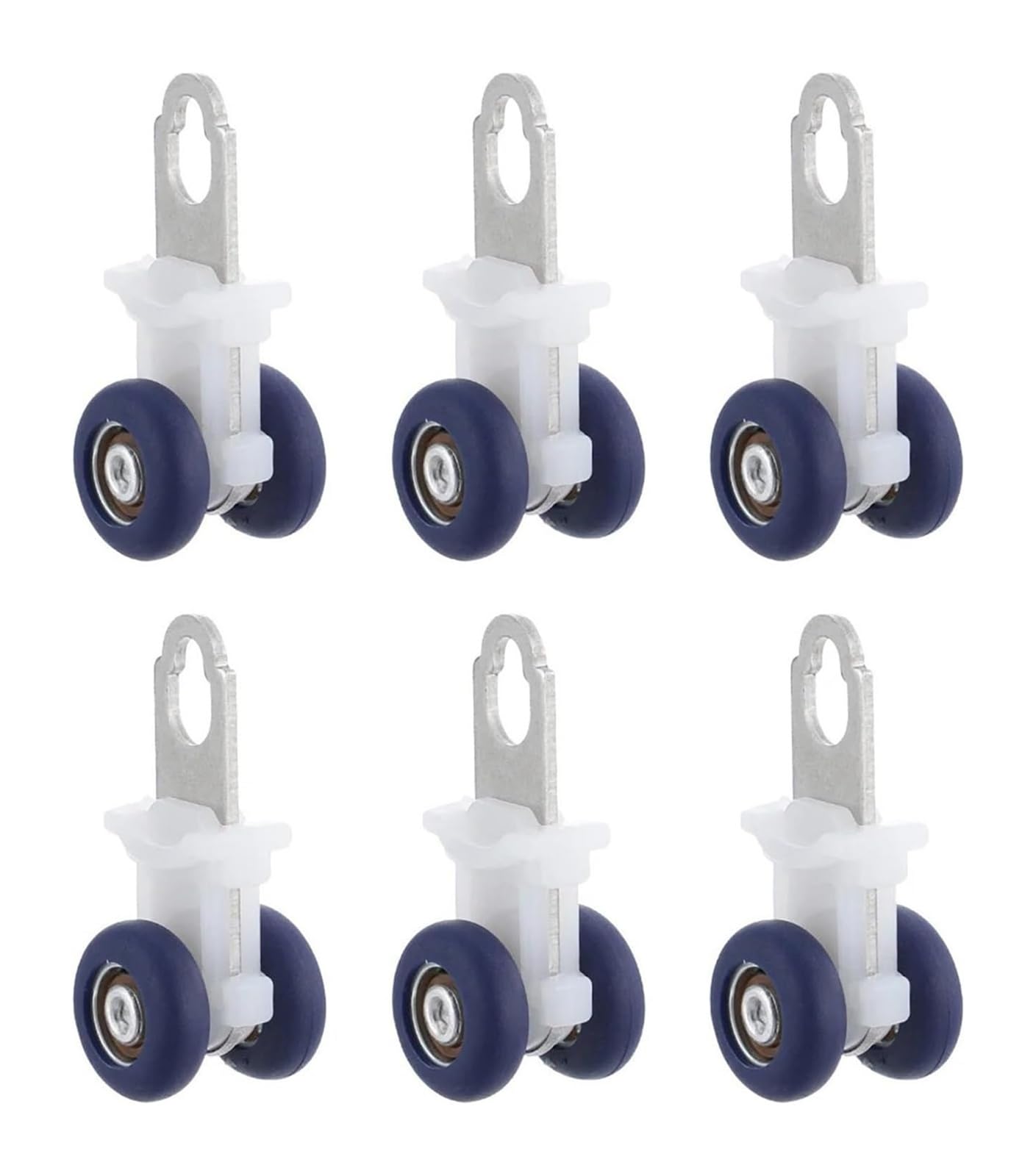 Fhvkrbtx Silver Blue 1 Silent Curtain Track, 12 Pcs Curtain Track Set With Ceiling Rollers And Window Glider Hooks In Silver Blue