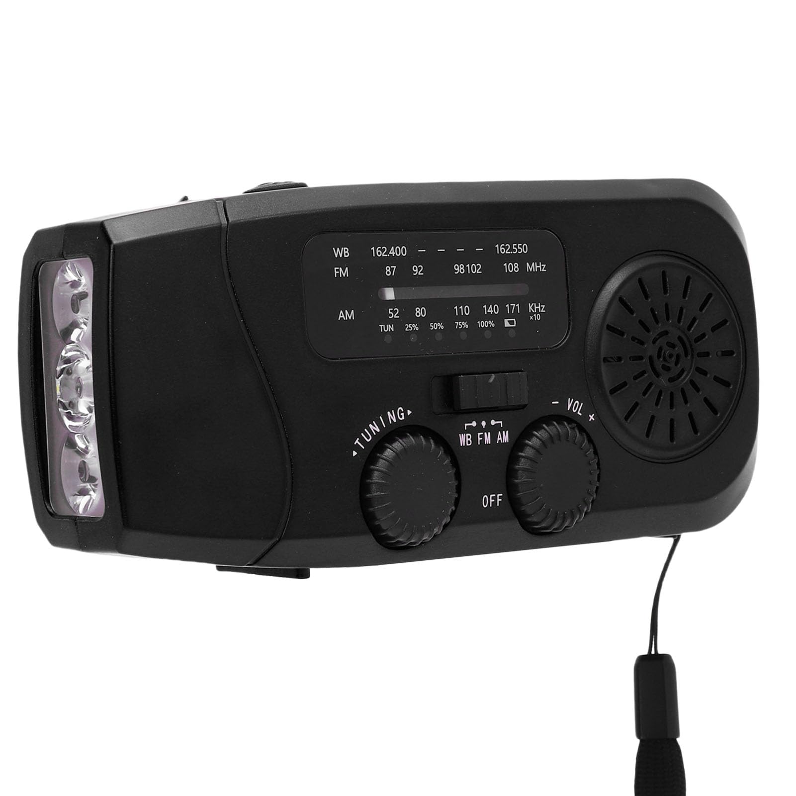 Radio de CigüeñAl de Mano Solar de 2000 MAh Am FM WB Radio de Alerta Meteorológica de Emergencia con 3 Métodos de Carga, IPX3, Luz LED para Acampar de Senderismo Al Aire Libre