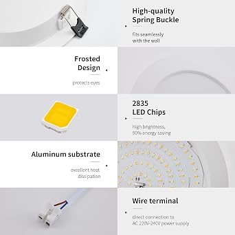 2 Pack LED Downlights Ceiling 16W 1400LM 3CCT IP44, Cutout 145-160mm [Energy Class E]