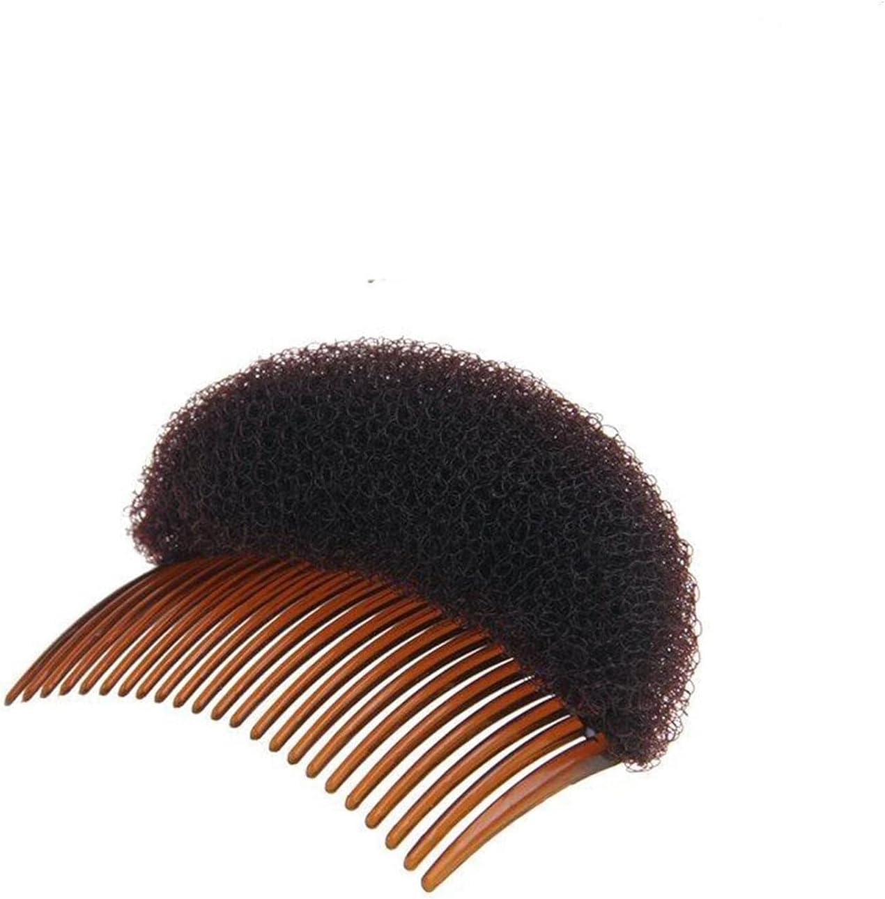 2Pcs Women Lady Girls Soft Sponge Foam Hair Base Inserts Bump Up Hair Pads Hair Styling Clip Hair Comb Braid Tool Hair Styling Accessories Hair Styling Clip Stick Bun Maker Braid Tool Brown