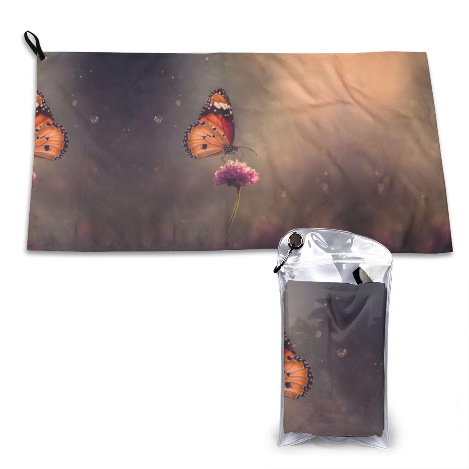 Wxwjshmgc White Butterfly Print Cooling Towel, Gym Towel,Cooling Towels For Neck, Soft Breathable Travel Cool Towel,Sports Towels For Gym,Camping