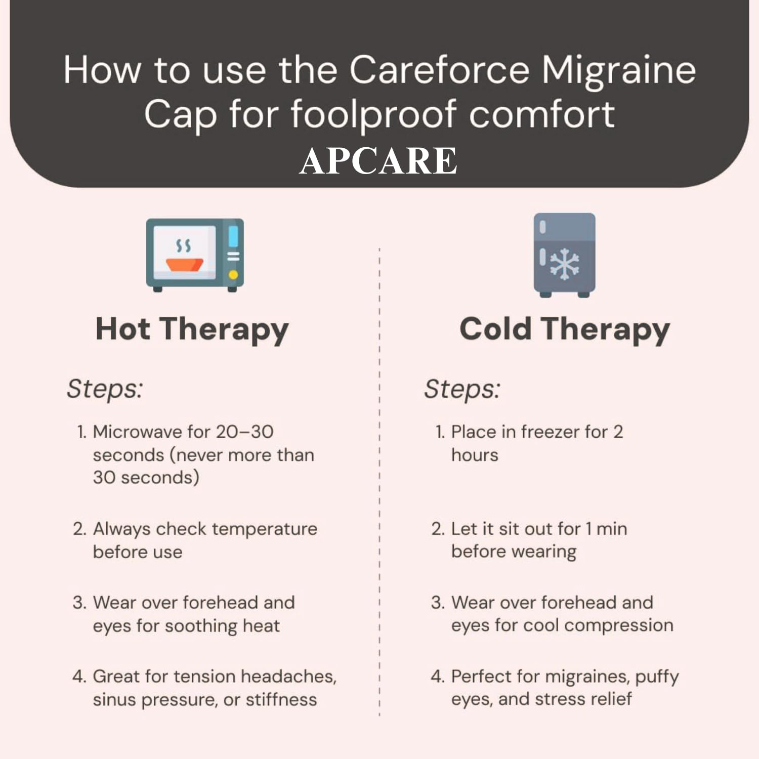Migraine Relief Cap, Headache Relief Cap Mask Products, Cooling Odorless Gel Ice Head Wrap for Tension, Stress,Hangover & Puffy Eyes — Amazon image 6