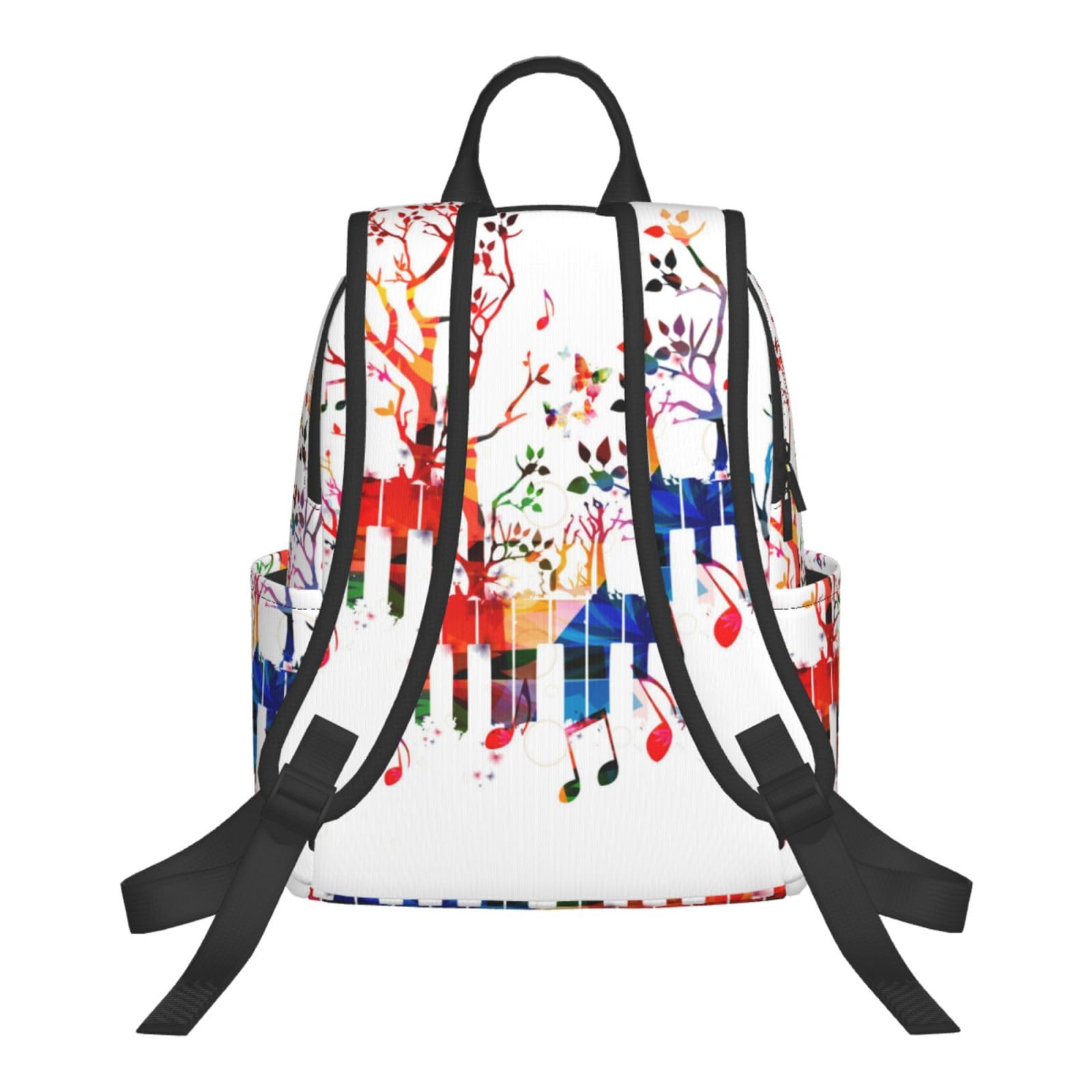 Colorato Tastiera Pianoforte Nota Musicale Stampato Zaino leggero Borsa da viaggio Zaino Casual