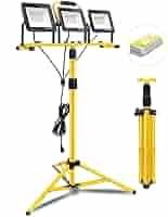 21000Lumen LED Work Lights with Stand: 3 Head Adjustable