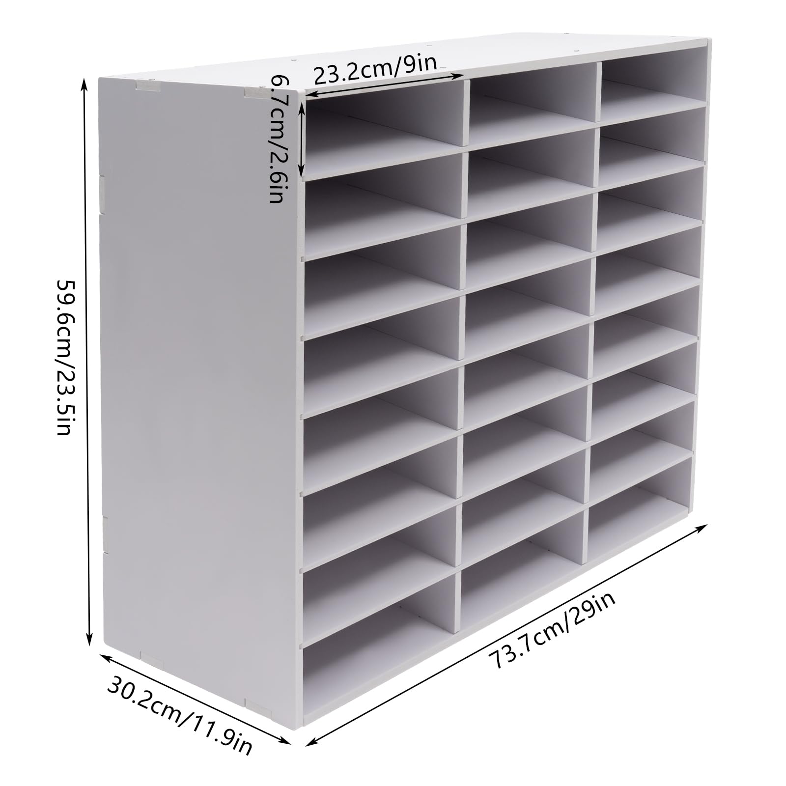 Organizer da scrivania a 24 scomparti, formato A4, per file, cartelle, lettere, carta, pannello in PVC