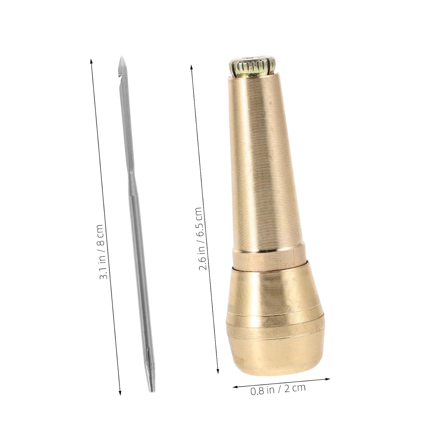 1set Copper Handle Leather Sewing Awl Kit Hooked Needle for Shoe Repair Hand Stitching Tool for Leather Crafting and Mending Soles