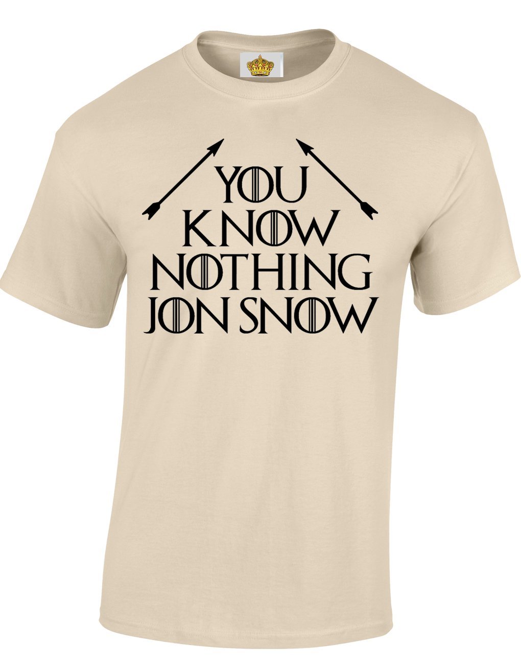 Crown Designs Men's Natural You Know Nothing Jon Snow Fantasy Tv Show Inspired For & Teenagers T-Shirts Tops - /Large