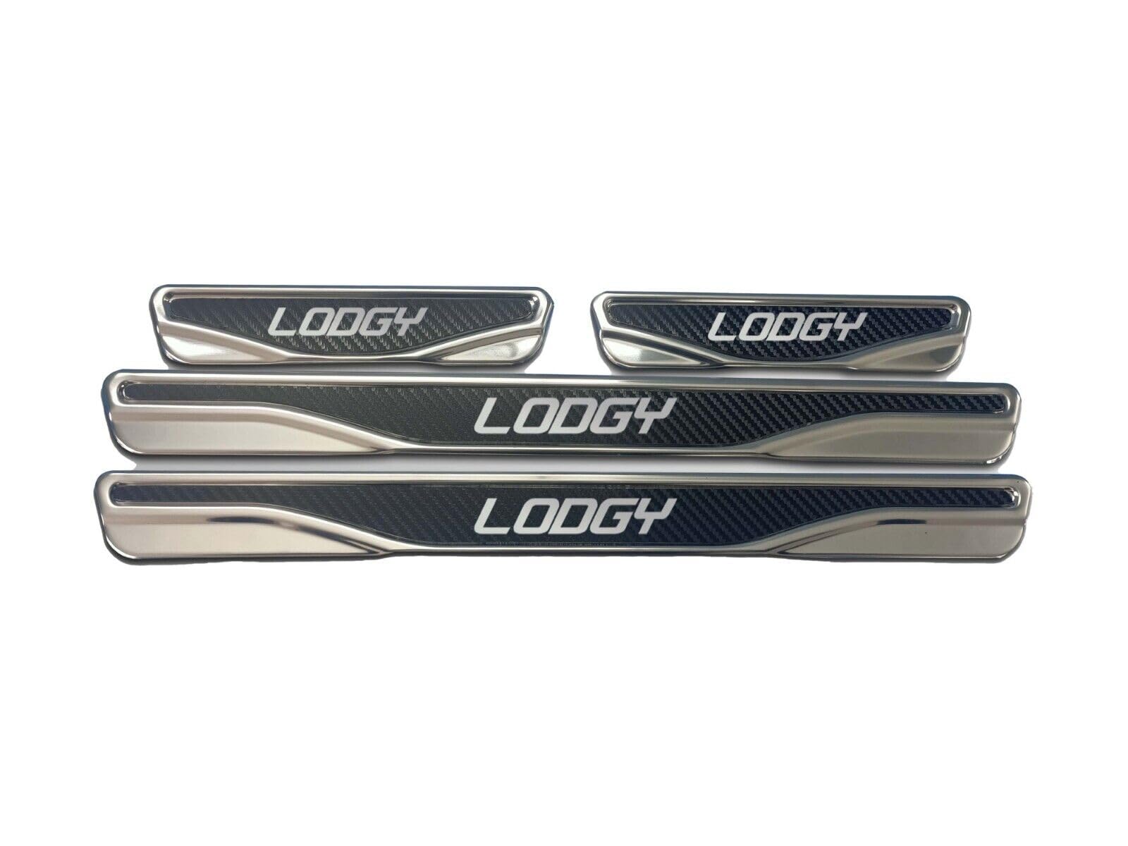 Für Dacia Duster, Stepway, Sandero, Logan, Dokker, Lodgy Chrom- und Carbon-Türschweller, Kratzschutz aus Stahl (Lodgy)