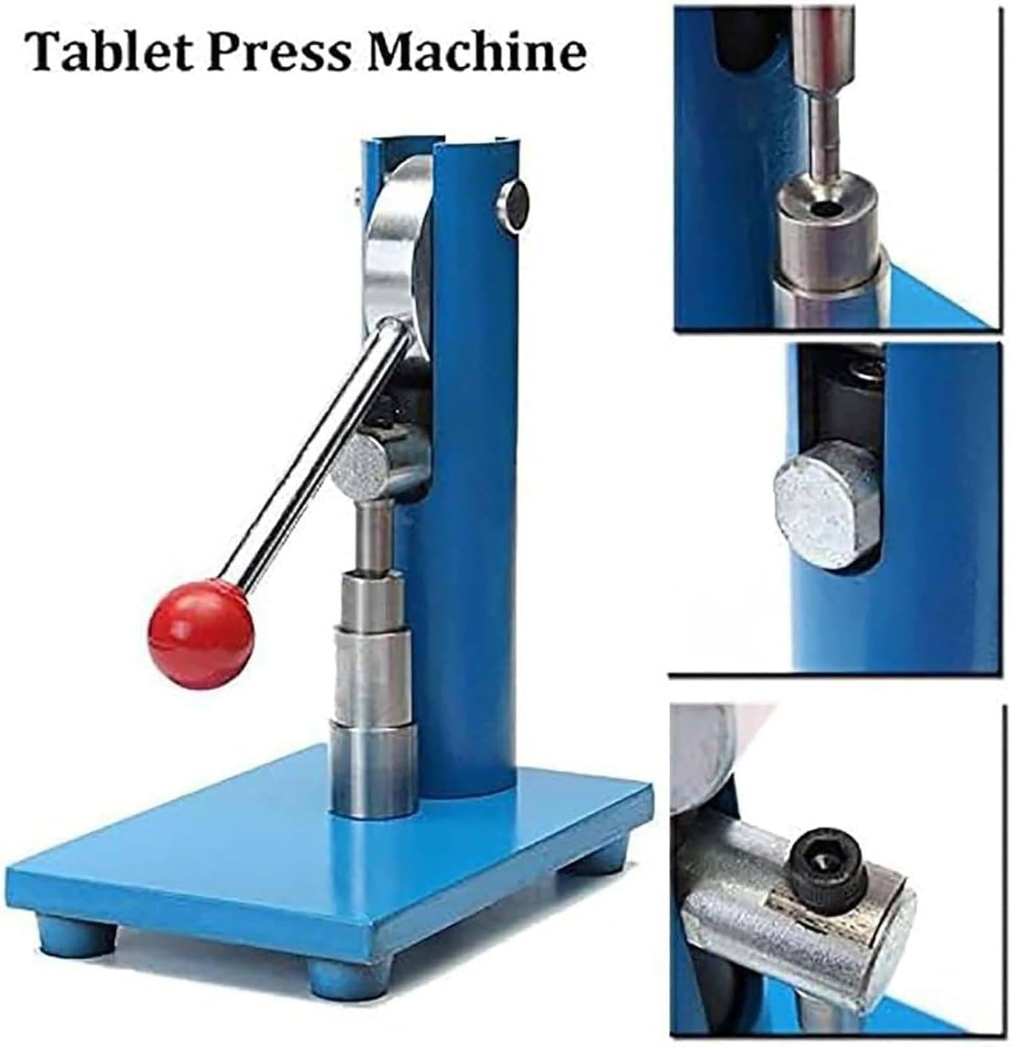 Pressa per compresse Manuale a Leva (6-12 mm) - Pressione 400 kg, per Acido benzoico da Laboratorio, Campioni di Carbone, Polvere di Medicina Tradizionale Cinese 10mm