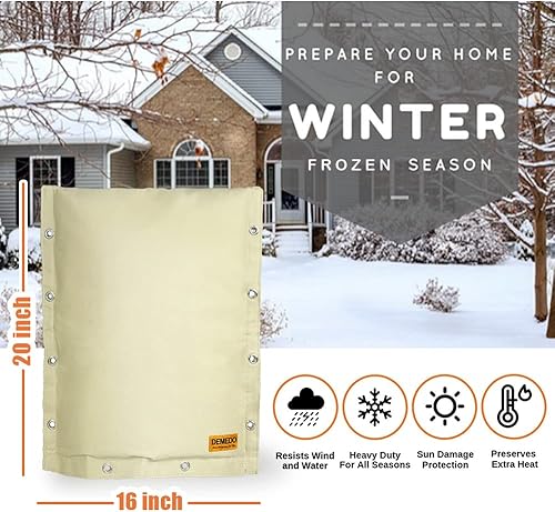 Miniatura 3 de Protección para prevención de reflujo de tubería en la pared, 16 pulgadas de ancho x 20 pulgadas de alto con aislamiento para válvulas de riego y