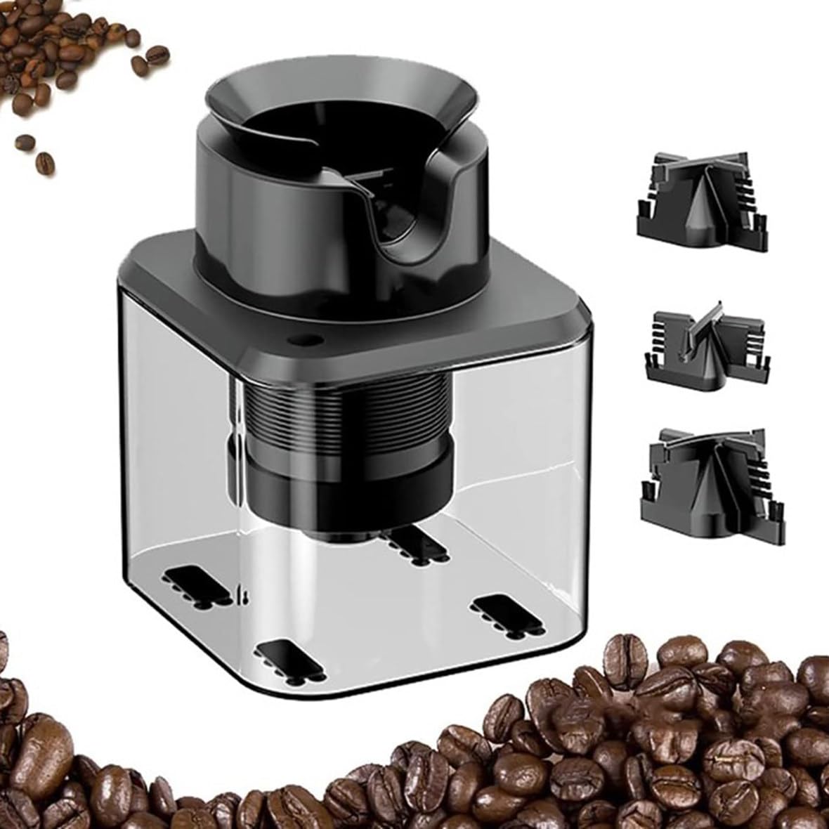 Máquina Eléctrica de Limpieza de Portafiltros de Café, Limpiador Automático de Portafiltros de 30W con 3 Cabezales de Cepillo, Limpieza Rápida en 3s, con Sensor de Seguridad Anti-Falso Toque