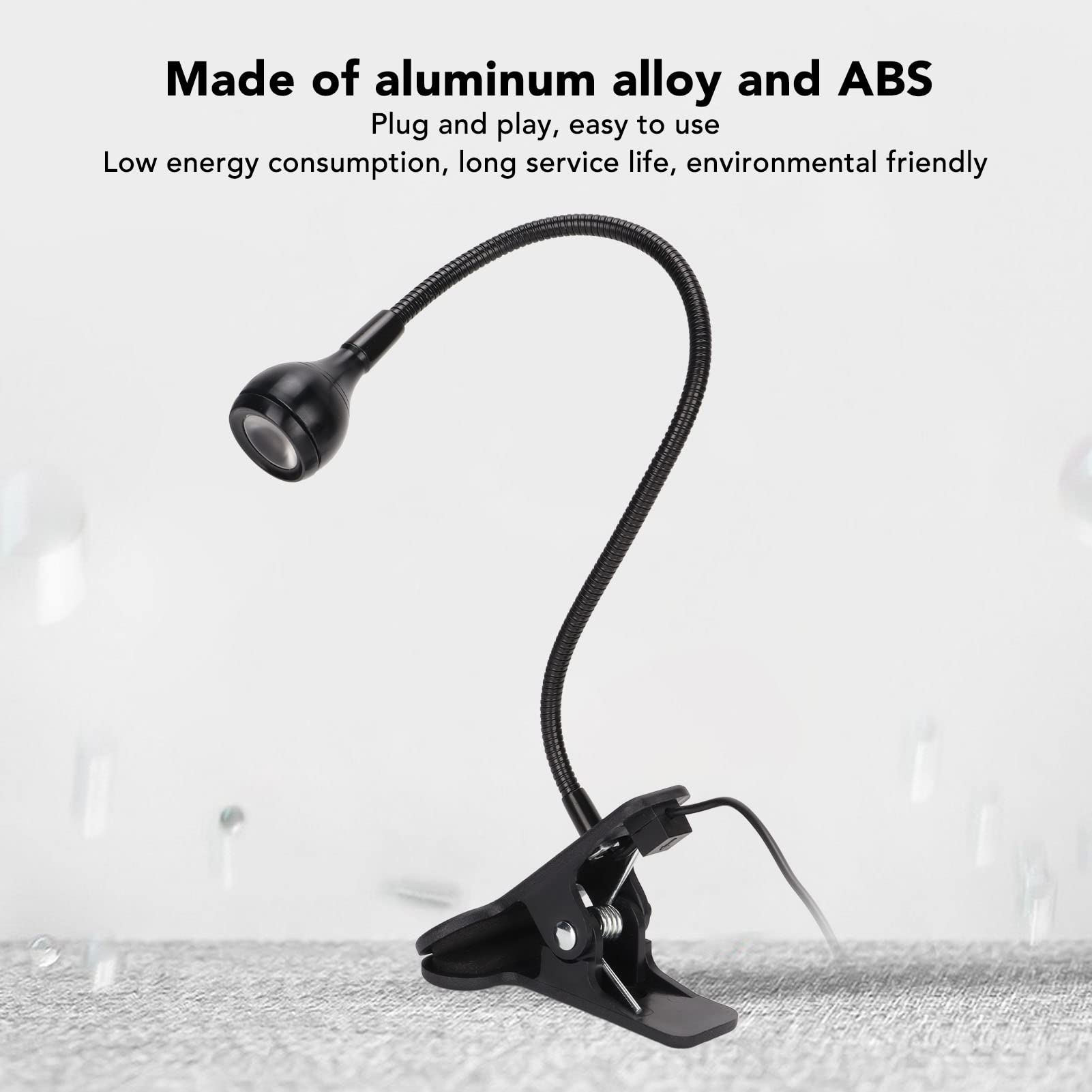 Lampada di polimerizzazione della colla UV, Lampade UV portatili flessibili a 360° USB 3W LED con lampada a collo d'oca e morsetto, Mini lampada da scrivania per unghie in gel, riparazione di telefoni