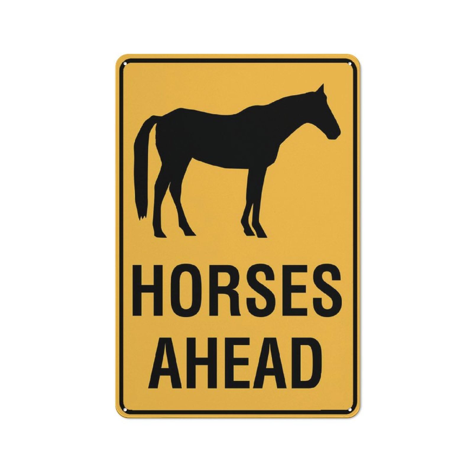 Horses Ahead Sign Outdoor Metal Sign - 12 X 8 Metal Signs For Business, Workplace, Office, Home, Delivery Signs, Road Signs, Garden Signs