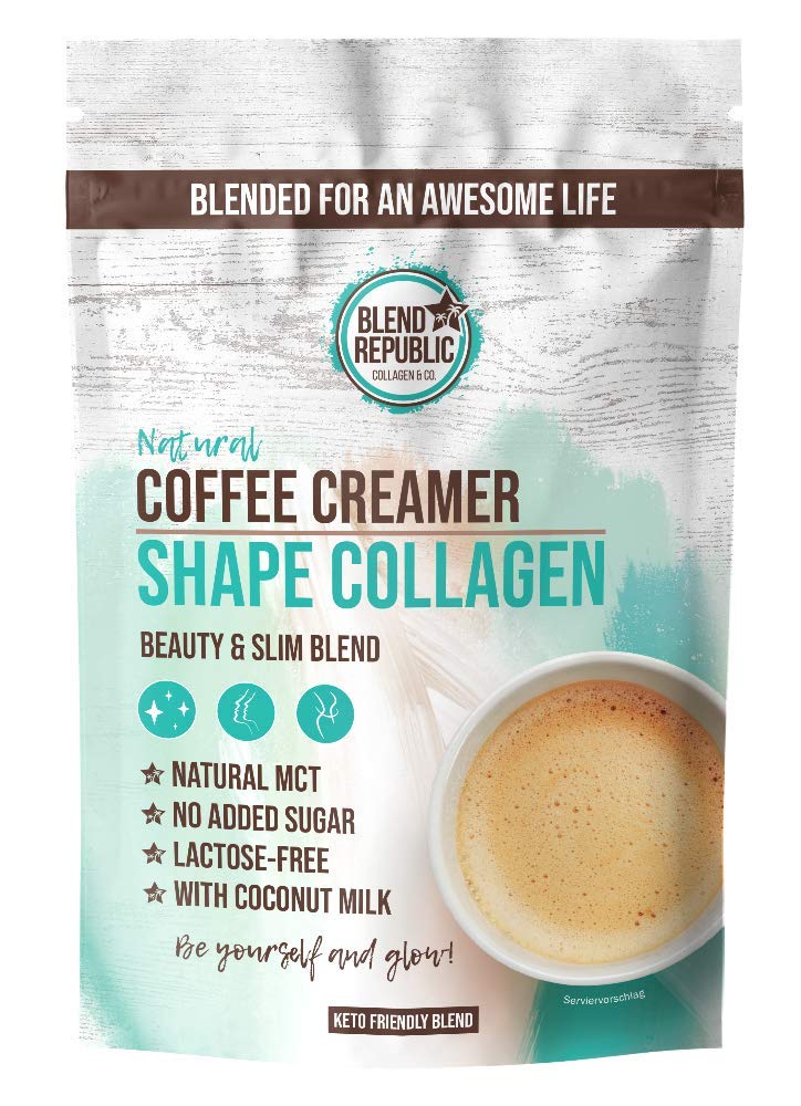 Keto Coffee Creamer with Collagen for Ketogenic Diet - no Added Sugar ⍟ Keto Powder with bioactive Collagen peptides typ I / III, Collagen with Coconut Oil and MCT Oil ⍟ 30 Servings Keto Beauty