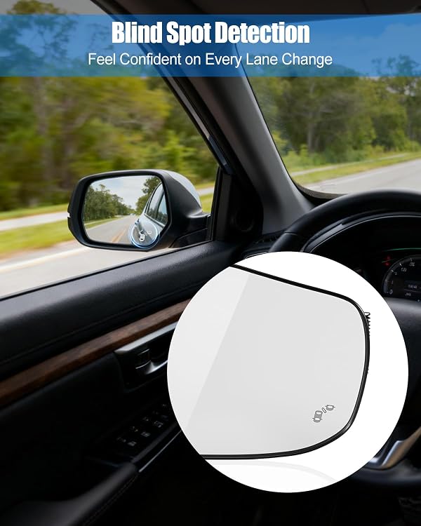 Passenger Side Mirror Fit for Honda CR-V 2023-2025 with BSD Heated Right Passenger Side Mirror Glass without Atuo Dimming by WUMZIJ - Image 4