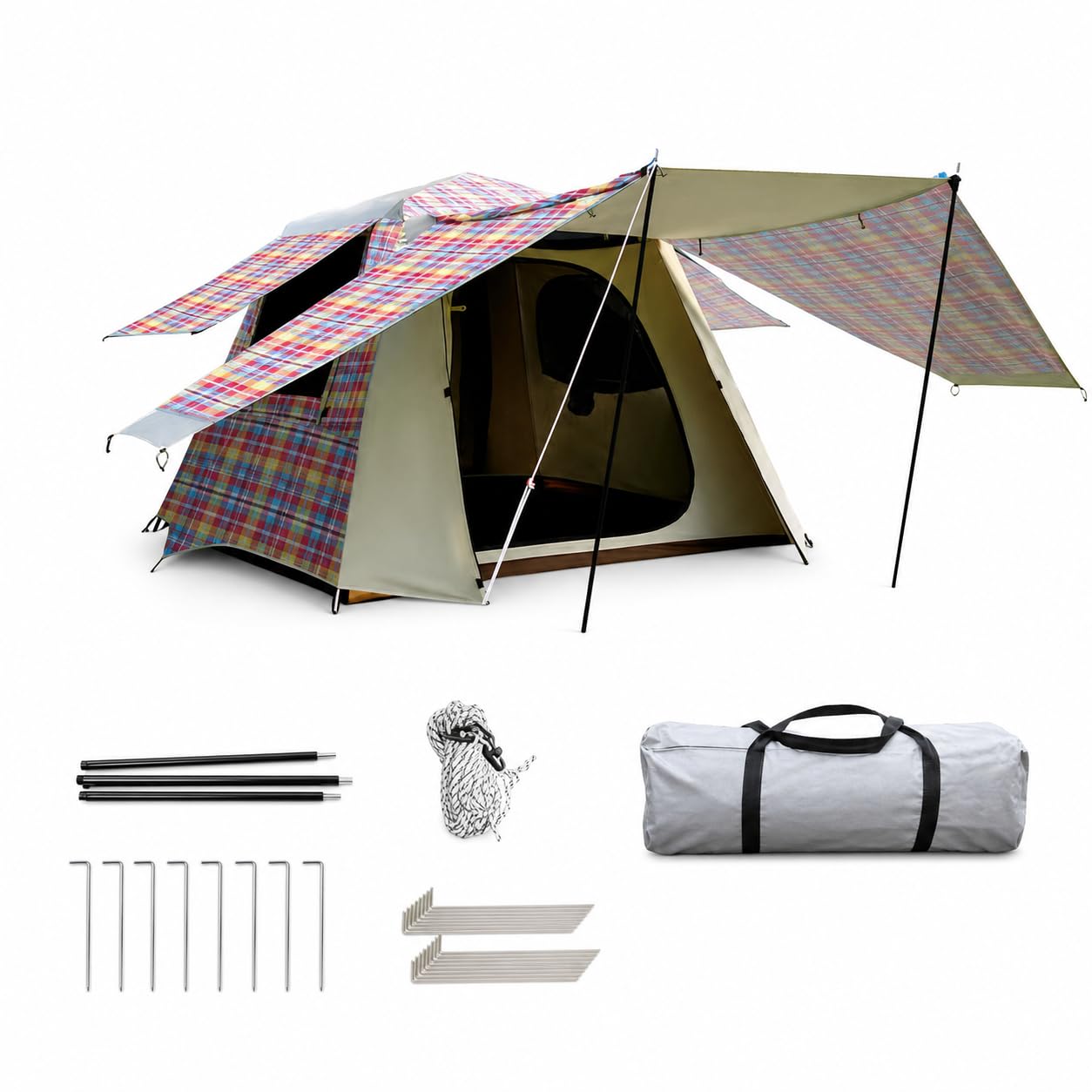 Zelt 4 Personen – Automatisches Wurfzelt Wasserdicht für Camping & Familie