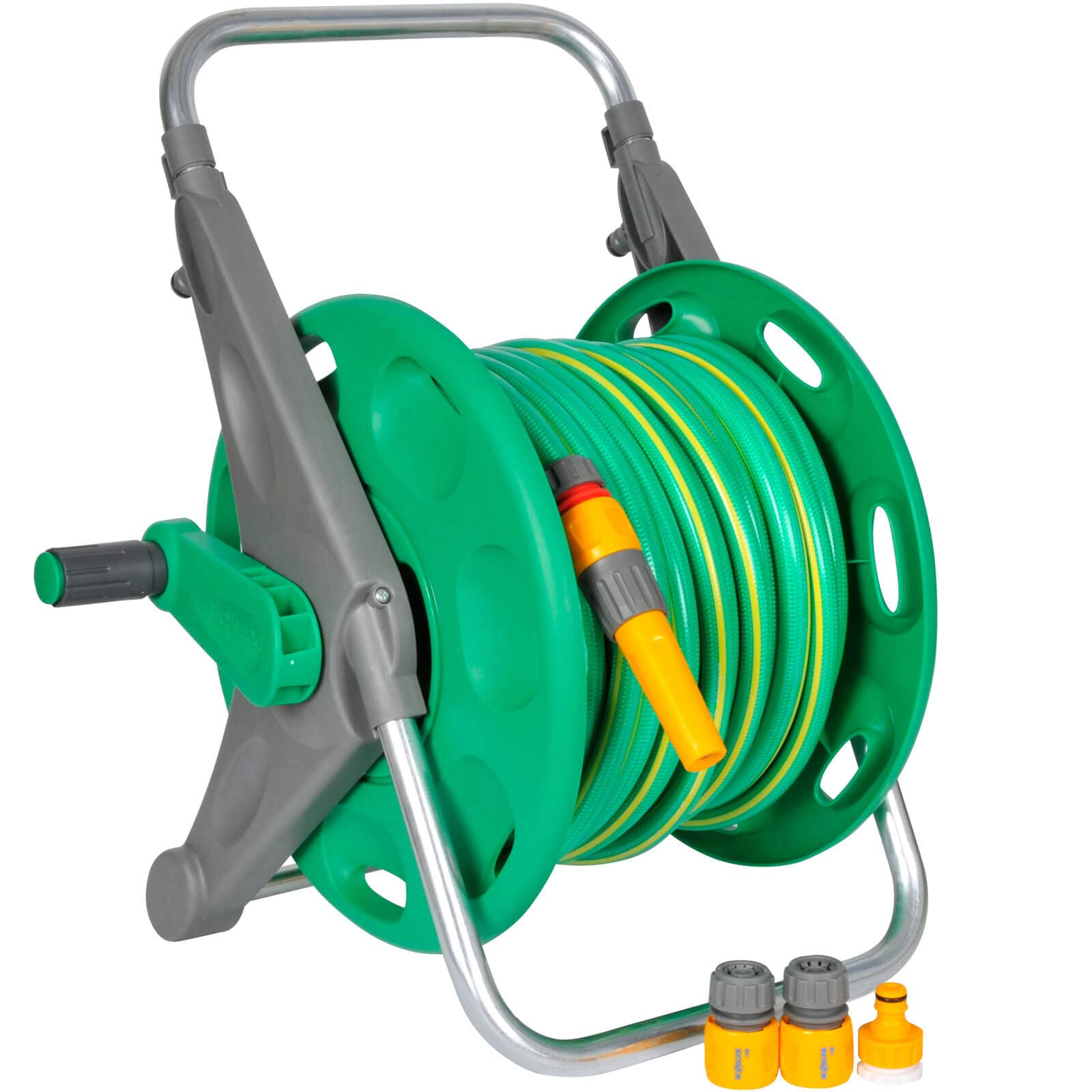 Hozelock Grey Assembled Reel+30M Ultraflex Hose + Fittings/Nozzle Size 13.778891375