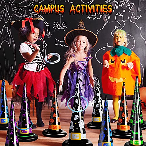 Inflatable Witch Hat Ring Toss Game - 4pcs Set with 10 Rings, Halloween Party Game for Kids & Adults, Indoor/Outdoor - Image 5