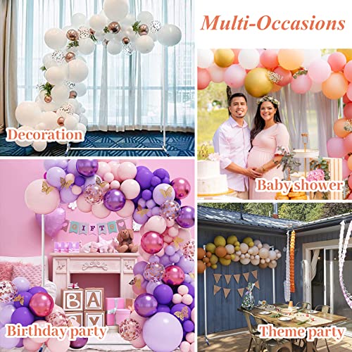 Wedding Arches Backdrop Stand For Ceremony, 7X4Ft White Metal Balloon Arch Frame With Base, Heavy Duty Rectangular Garden Arbors Floral Arch Frame For Bridal Birthday Party #TOP6