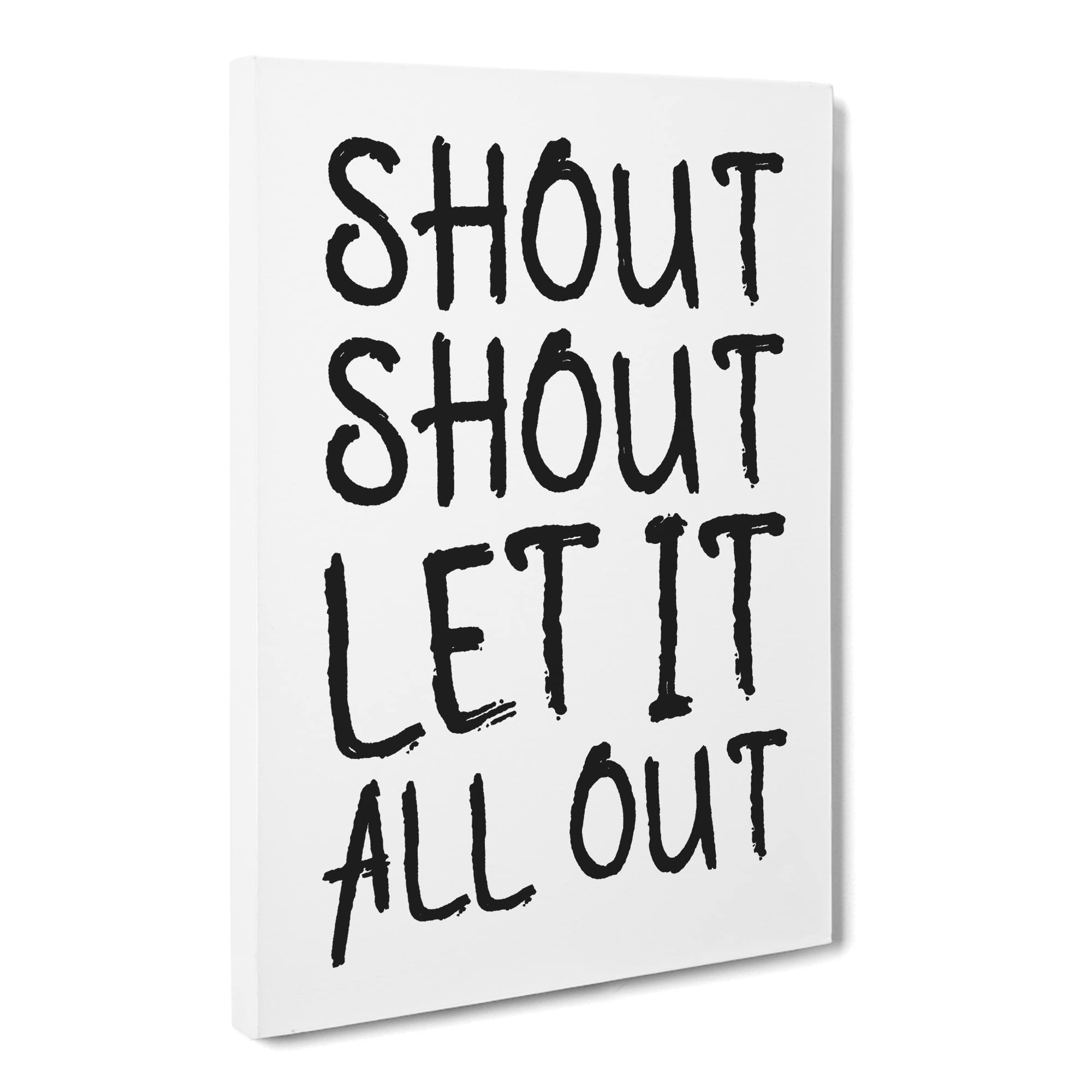 Let It All Out Typography Quote Canvas Print, Mixed, 25L x 50W cm