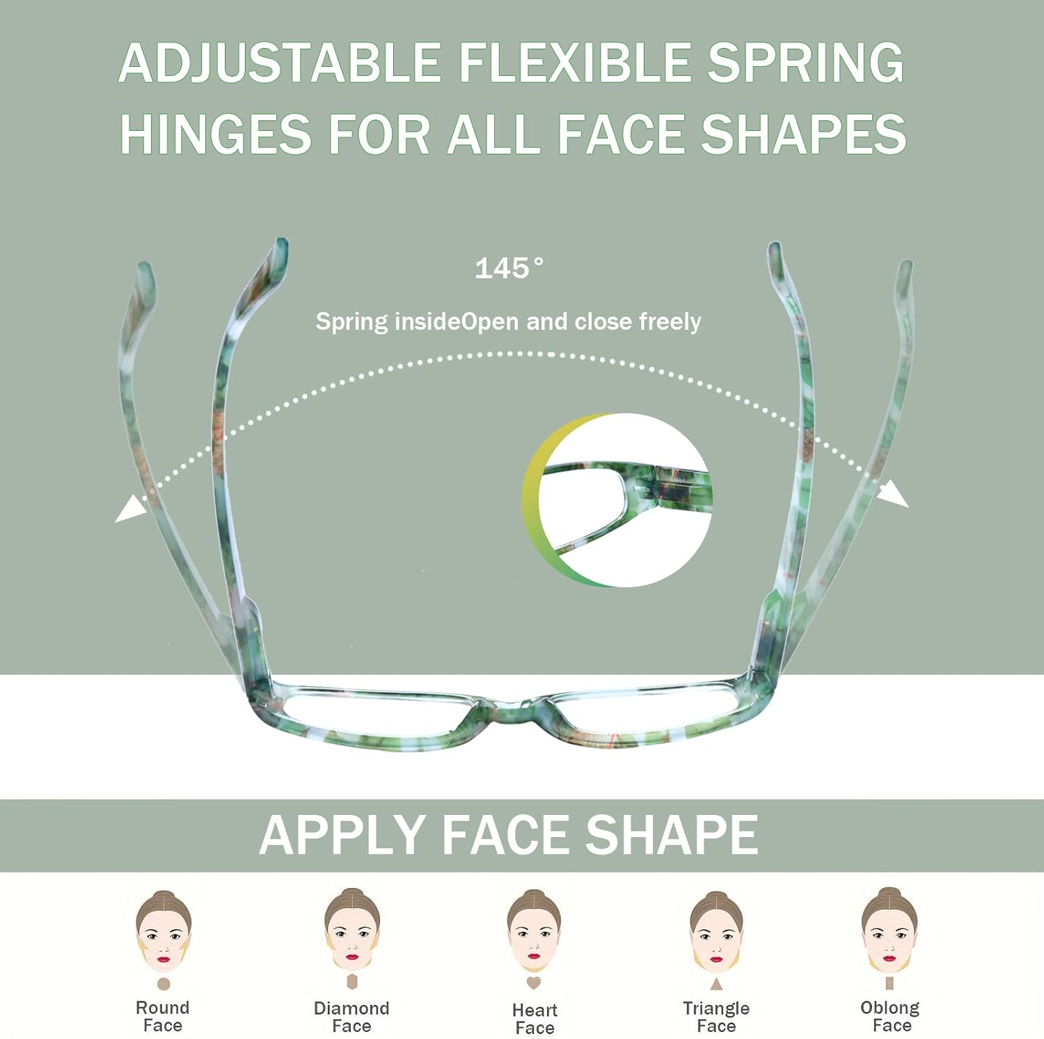 Kerecsen Reading Glasses 5 Pairs Ladies Fashion Spring Hinge Readers for Women - Image 3