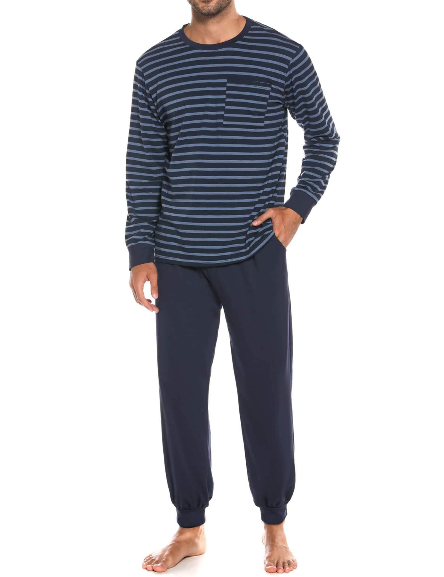Sykooria Pigiama Uomo Invernali Pigiama Uomo Cotone Lungo Set Pigiama Caldo Pigiami da Uomo S-4XL