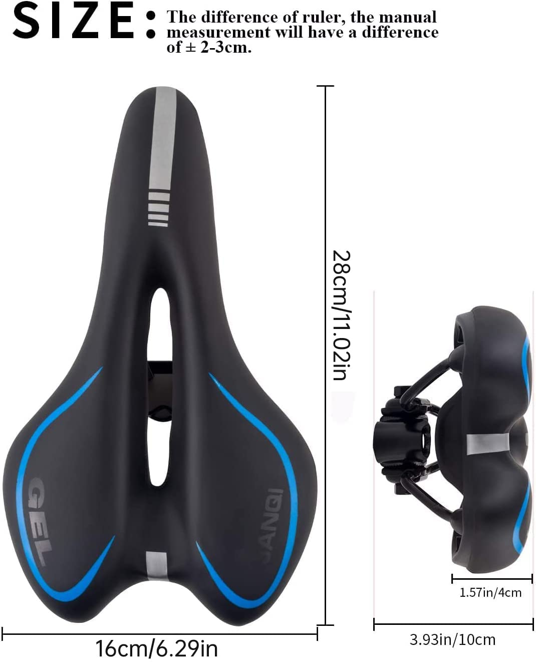 Selle Vélo Confort Benson Gel - Noire, Universelle Homme/femme - NEUF