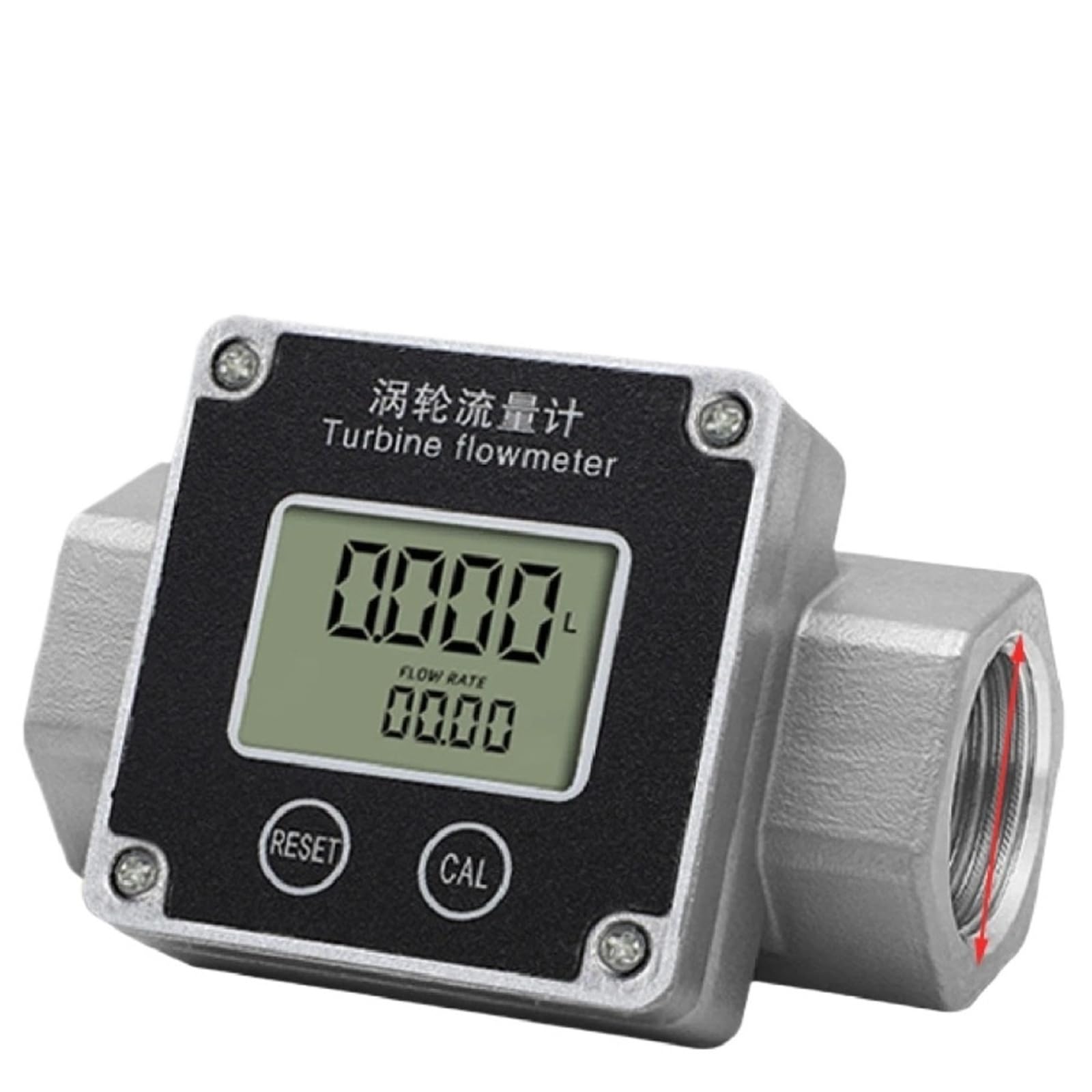 JVDDI Flow Meter Stainless Steel Electronic Flowmeter Digital Liquid High Accuracy Water(1 inch)