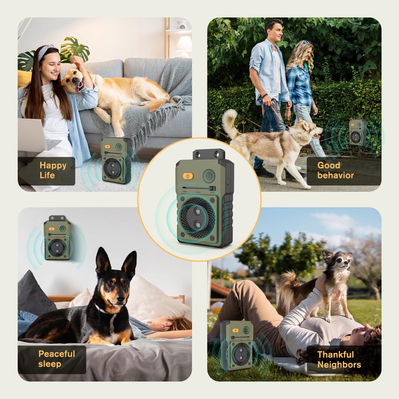Bubbacare Anti Bell Gerät Hunde, Antibell Ultraschall Gerät mit 3 Modi, 50Fuß Wiederaufladbares Antibell für Hunde, Anti-Bell-mittel für Hund, Sicher for Kleine Mittel Große Hund Innen Draußen