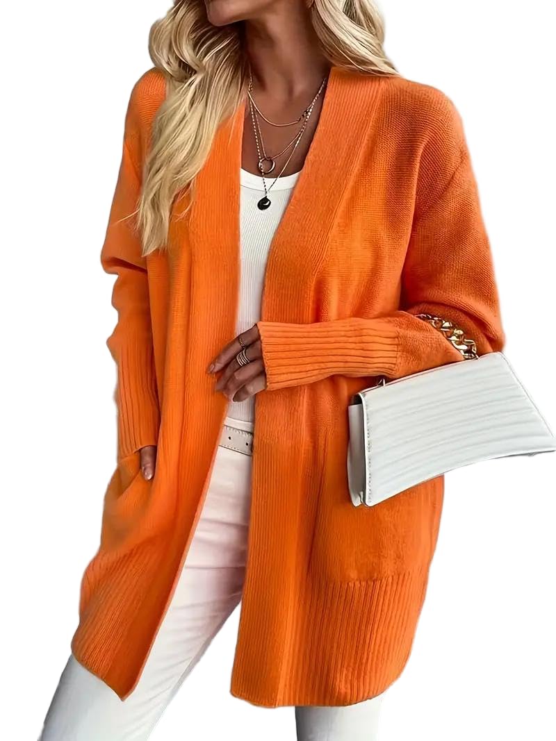 SKAYS Womens Long Cardigans Lightweight Long Sleeve Open Front Sweater Cardigan with Pockets Casual Coats Outerwear