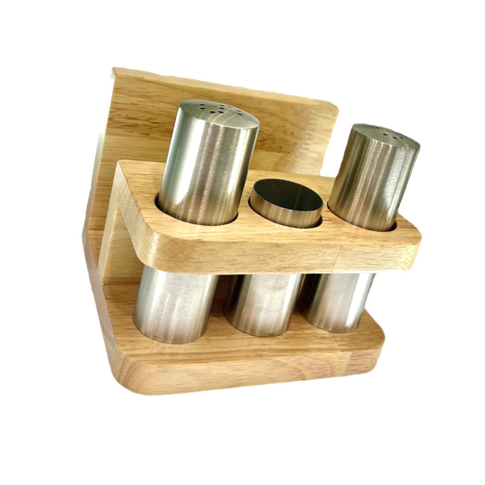 Elnwnnkc A 304 Nonrust Steel Condiment Bottles Nd Wooden Tissue Holders Set Rustproof Kitchen Organizers With Natural Wood Base Rusts Proof Kitchen Organizers Set With Wooden Base