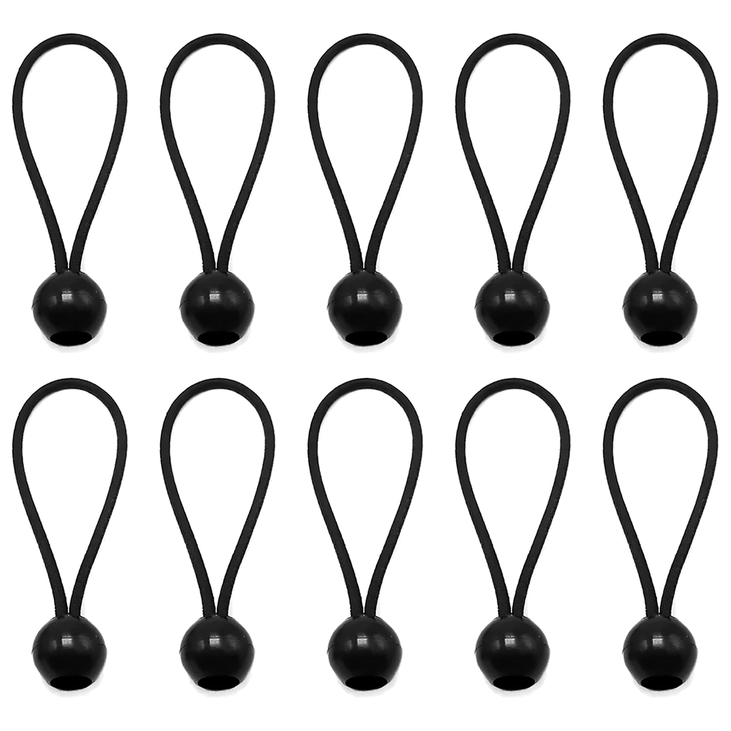 Soladirect Black 10 X Tarpaulin Bungees Balls Tarp Bungee Cord For Banner, Tarpaulins, Pavilions, Tents, Tent Bungee Hooks, Tarpaulin Holder, Flag Poles (, 10 Inches)