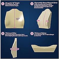 Vista 5 de Cojín de respaldo lumbar de espuma viscoelástica con cubierta de malla 3D, firmeza equilibrada para aliviar el dolor de espalda alta, almohada