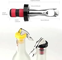 Vista 2 de Tapones de vino reutilizables de 6 piezas, tapón de botella de vacío de silicona, tapón de botella de bebida manual expansible, botella de vino