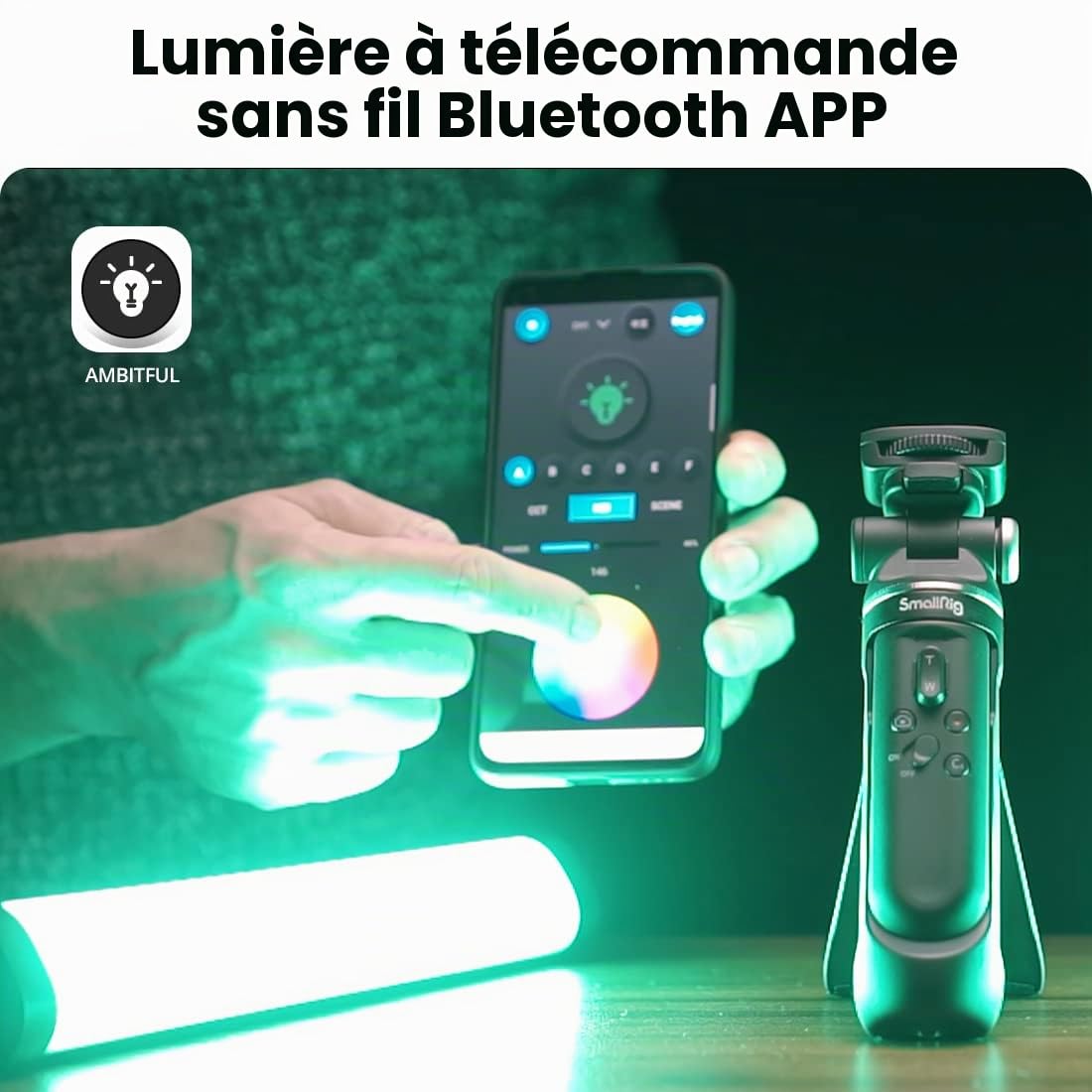 AMBITFUL Lumière tubulaire RVB A2 pleine couleur Ensemble de 2 lumières, CRI 95 TLCI 97 Couleur précise, 2500K-8500K réglable, mode RVB CCT HSI 29 Fx, prise en charge du contrôle d'application,(A2-K2)