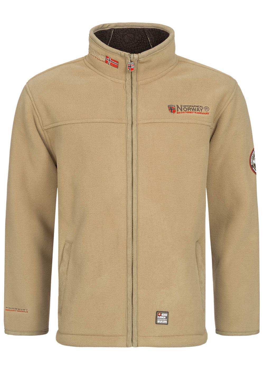 Geographical Norway Ubolt Men - Uomo Warm Thick Fleece Zip - Uomo Warm Winter Sweatshirt Jacket Soft - Felpa A Maniche Lunghe Foderata - Ideale Autunno Inverno