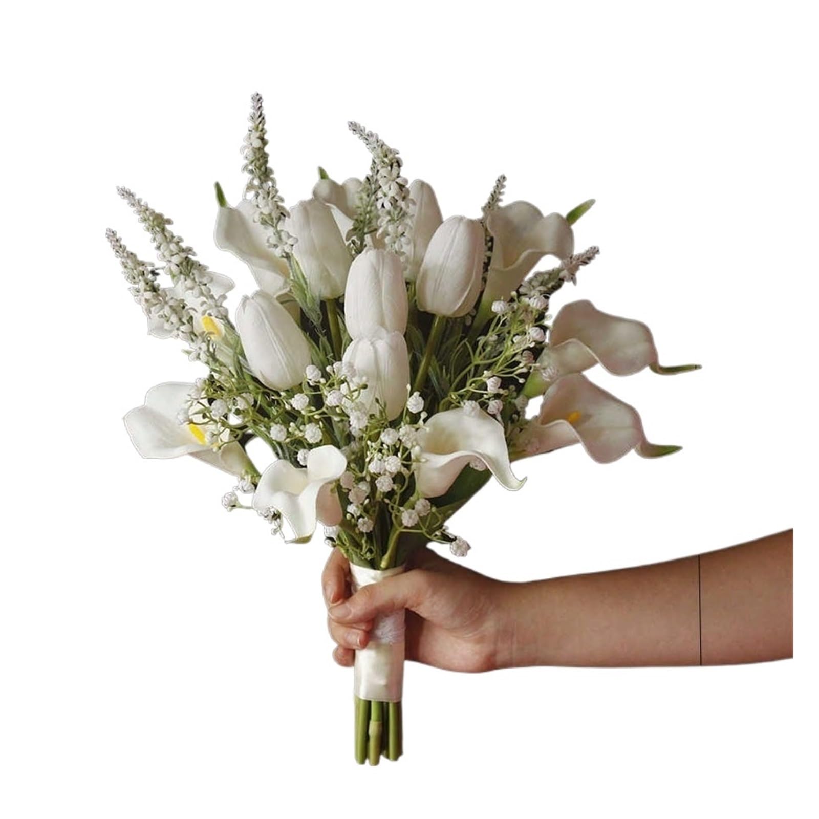 SHENJMAI Artificial Flower Bouquet Artificial Flower Bouquet Bridal Wedding Photography Prop Party Ceremony(Type 4)
