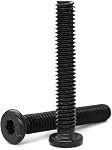 10-Pack Black 1/4x2-1/4" Countersunk Rivet Socket Cap Connecting Bolts Cap Nuts Assortment Kit for Furniture Connecting