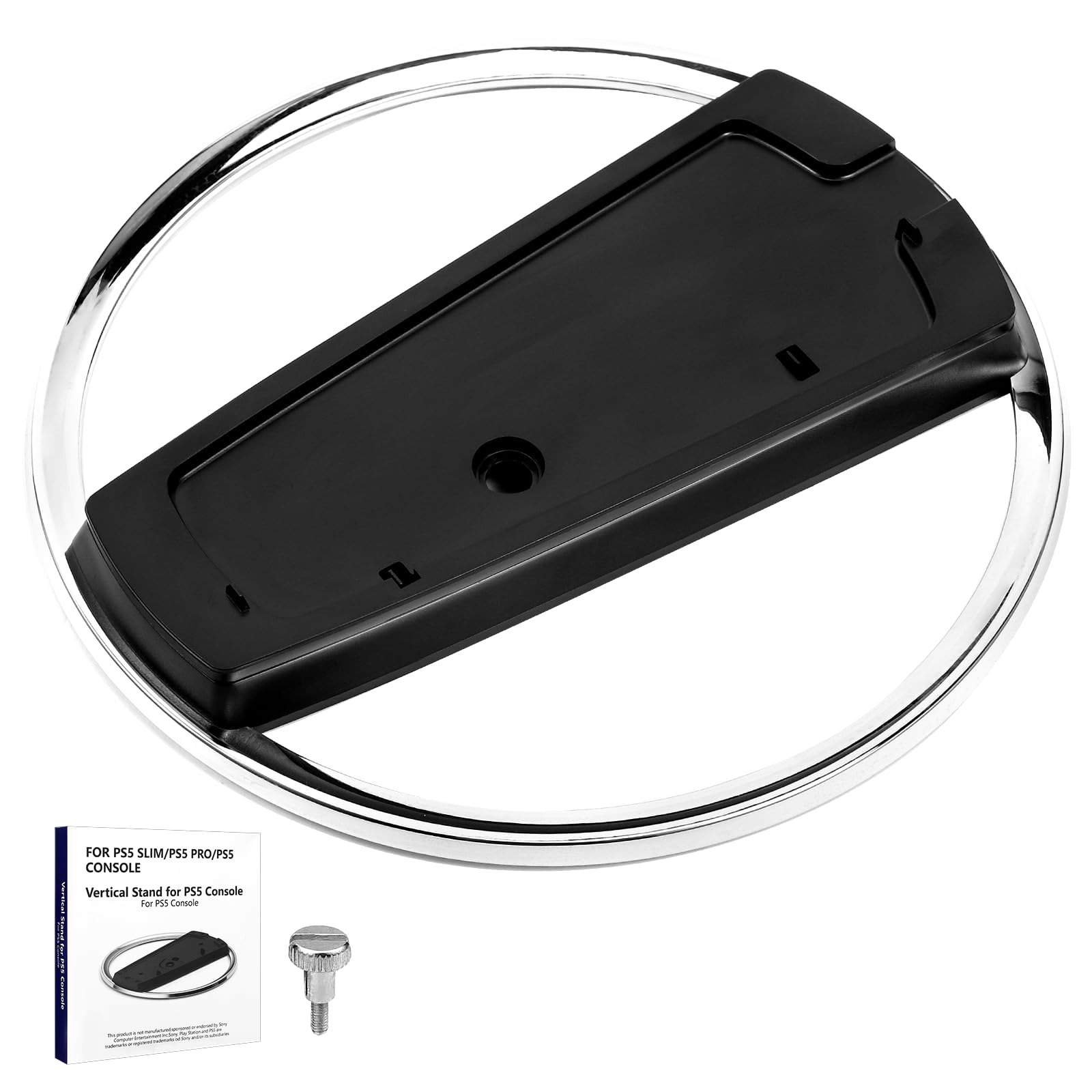Zorplex Soporte Vertical para Consola PS5/PS5 Pro,aleación de zince&ABS Accesorios de PlayStation 5, Compatible para PS5 (Disco y Edición Digita) l, con Base Antideslizante y Tornillo