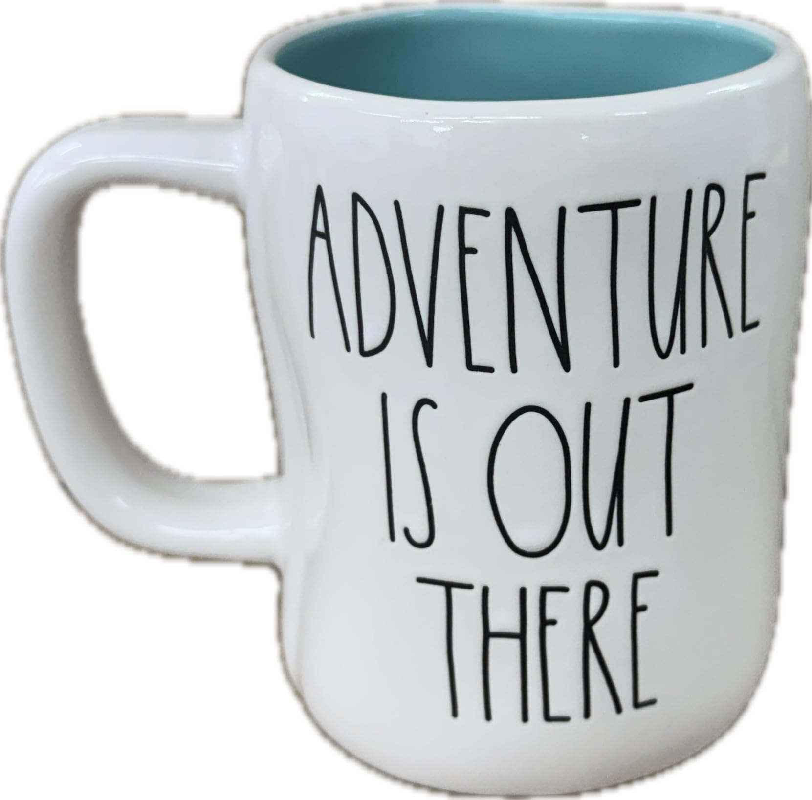 Rae Dunn by Magenta Coffee Mug, Adventure is Out There with Balloon House - Blue Interior